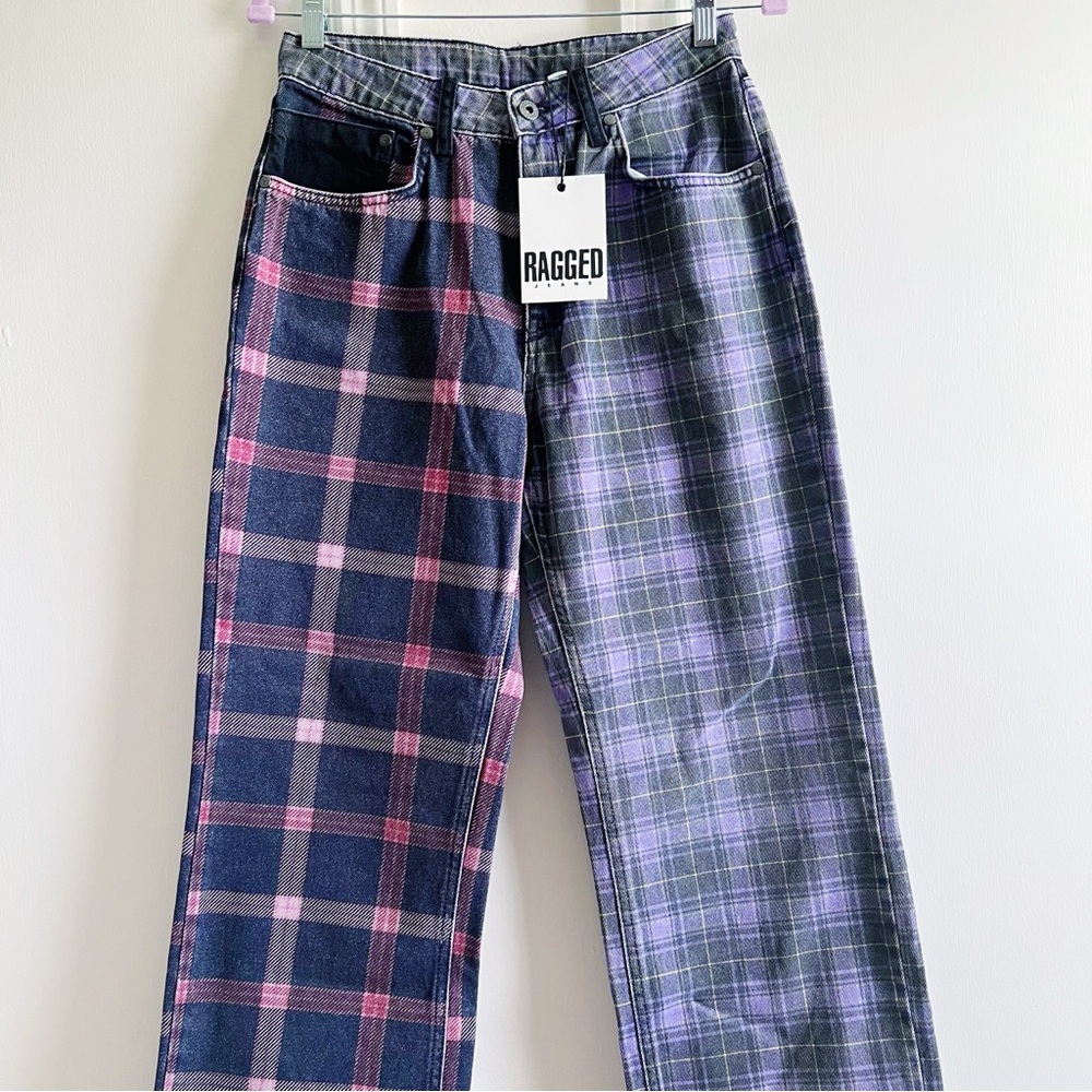 The Ragged Priest Jekyl Mix Check Dad Jeans - Picture 8 of 10